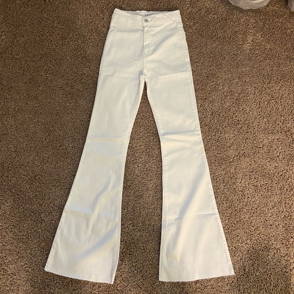 White Cello flair jeans